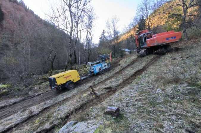 Sondage pressiométrique en montagne